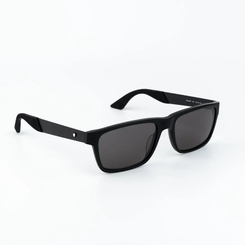 Montblanc Men Sunglasses Matte Black Grey Rectangle MB0299S 005 NEW AUTHENTIC